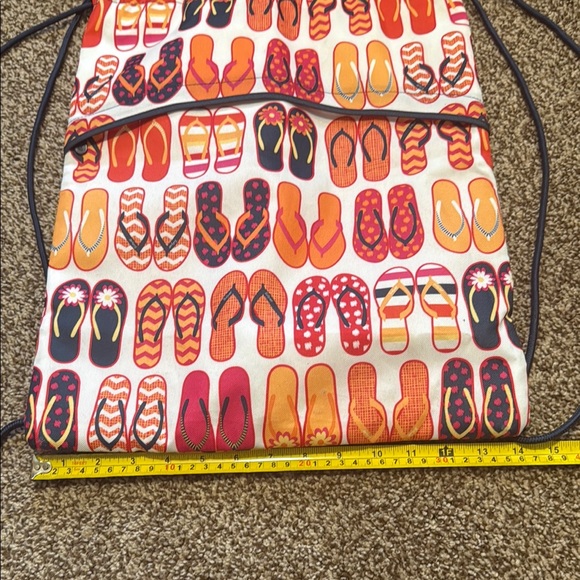 Thirty-One Flip Flop Print Drawstring Bag - Picture 2 of 6